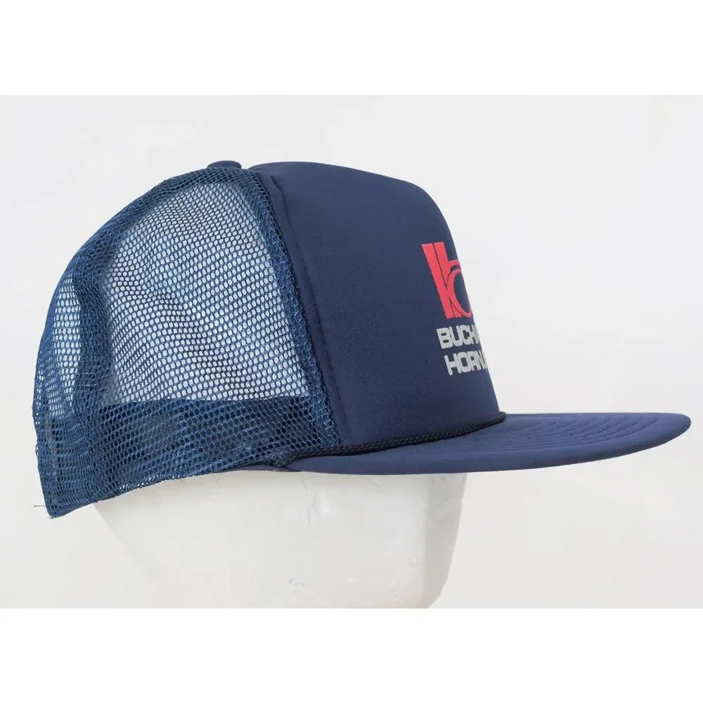 Buchart Horn Puff Print Snapback Trucker Hat Mesh Foam Builder Utility Dad Cap
